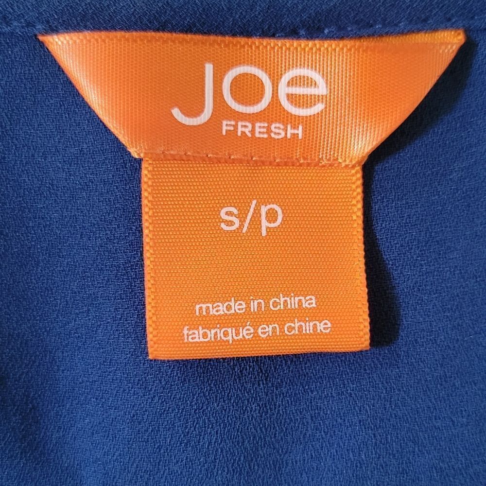 Joe Fresh Roundneck Henley Style Blue Blouse - Picture 2 of 11